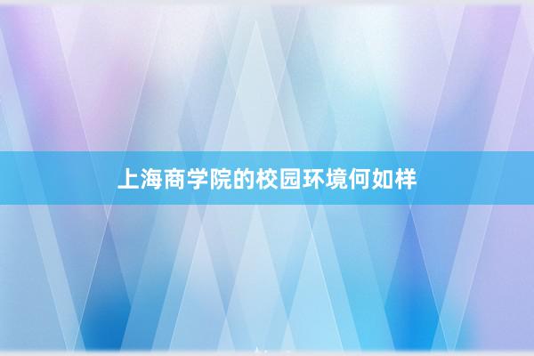 上海商学院的校园环境何如样